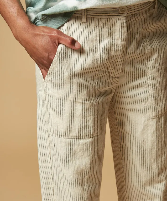 Women Hartford Pants OffWhite Striped Pastora Pants