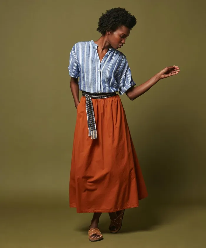 Women Hartford Shirts and Tops Blue Striped Calix Shirt