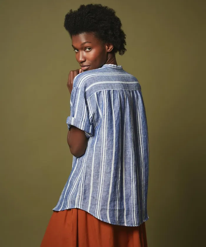 Women Hartford Shirts and Tops Blue Striped Calix Shirt