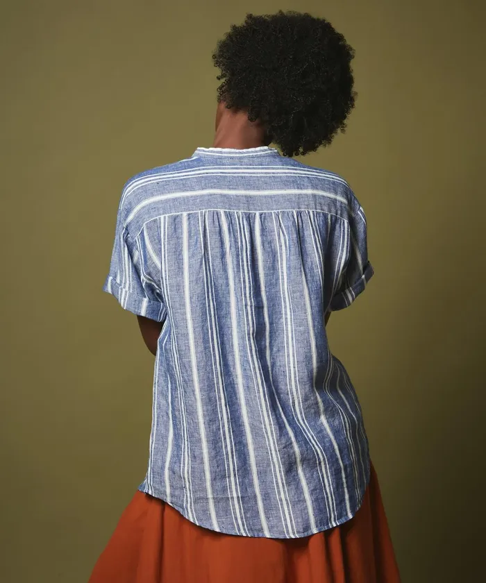 Women Hartford Shirts and Tops Blue Striped Calix Shirt