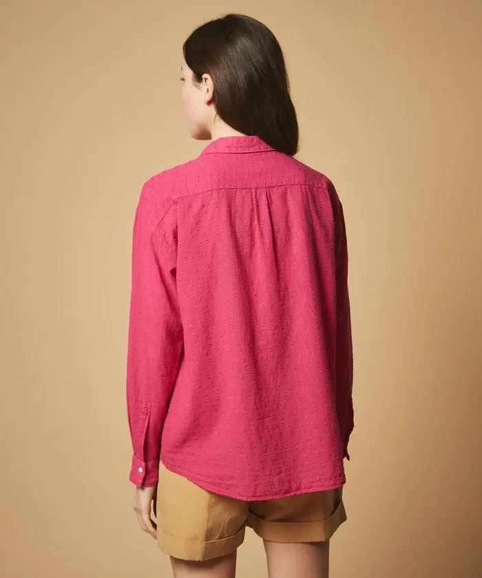 Women Hartford Shirts and Tops Charlot Fuchsia Embroidered Cotton Shirt