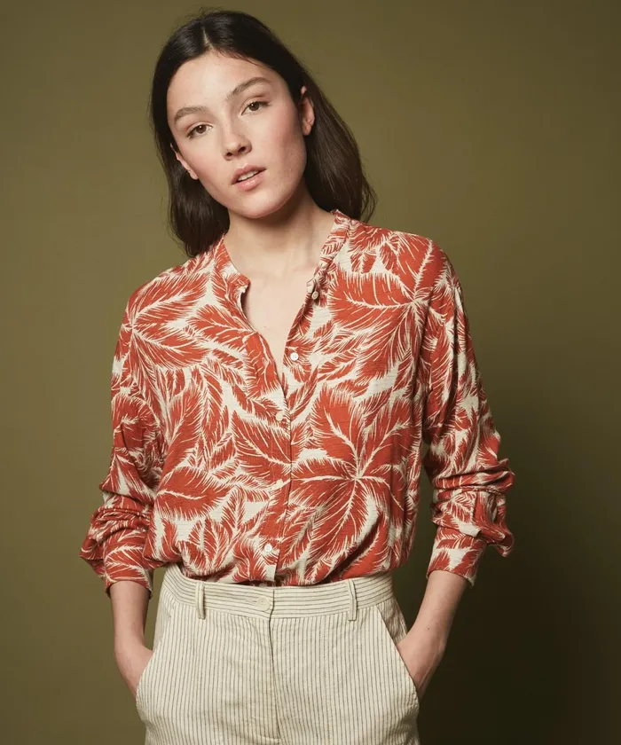 Women Hartford Shirts and Tops Orange Palm Leaves Cristal Shirt