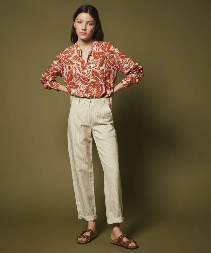Women Hartford Shirts and Tops Orange Palm Leaves Cristal Shirt