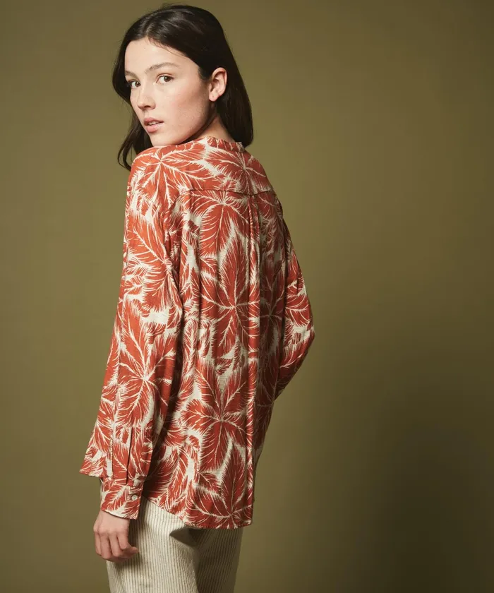 Women Hartford Shirts and Tops Orange Palm Leaves Cristal Shirt