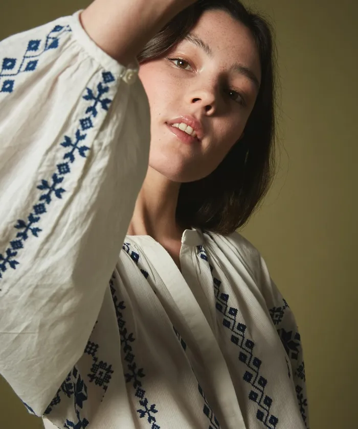 Women Hartford Shirts and Tops White Helsee Embroidered Top