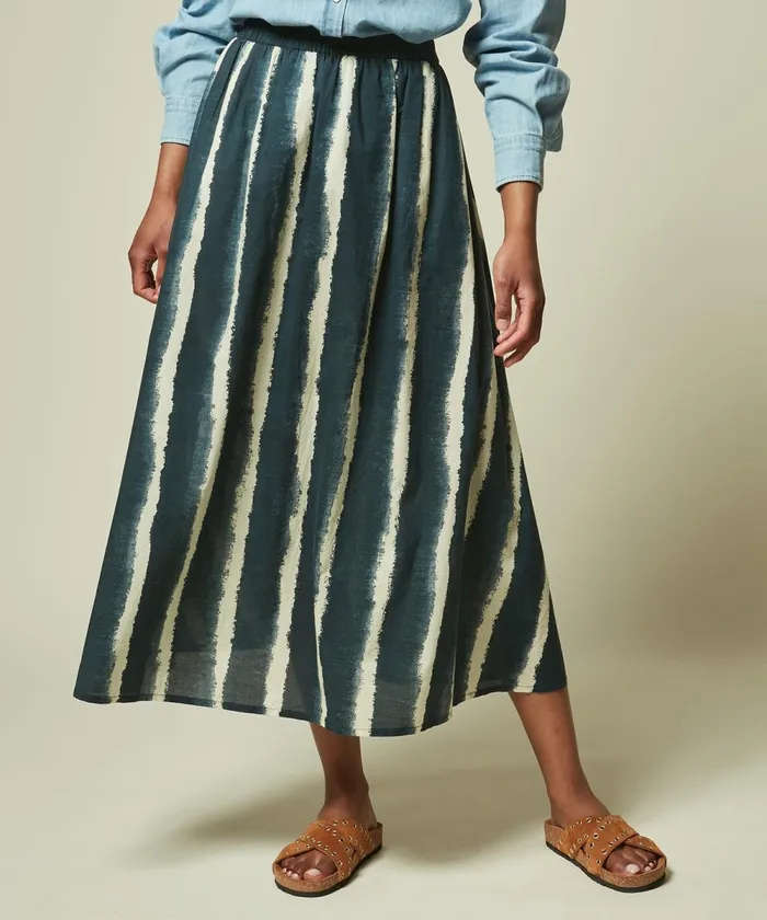 Women Hartford Skirts and Shorts Navy Striped Cotton Jovana Skirt