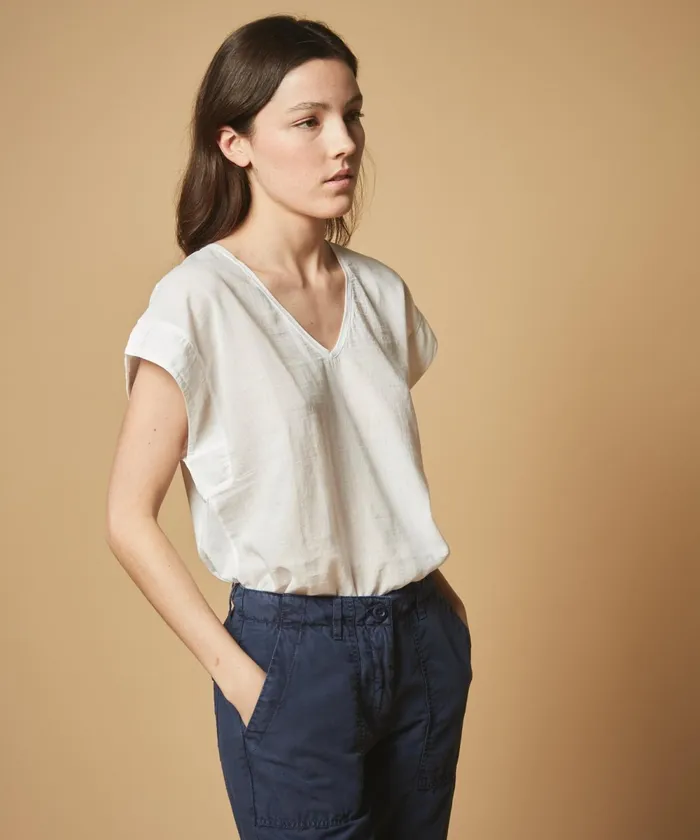 Women Hartford TShirts Double Fabric White Tonio TShirt