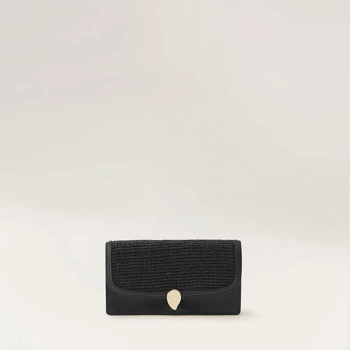 Women Helen Kaminski Cross Body Bags Adelie Raffia Wallet For Women Charcoal