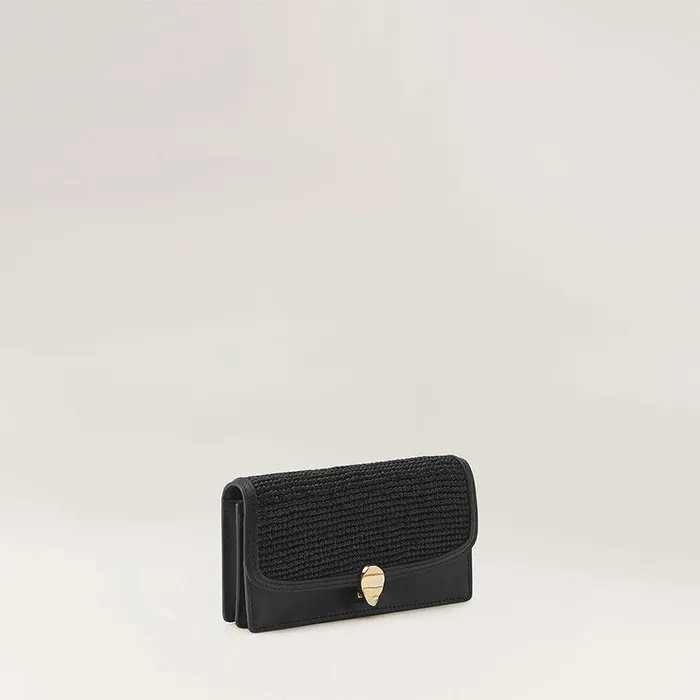 Women Helen Kaminski Cross Body Bags Adelie Raffia Wallet For Women Charcoal