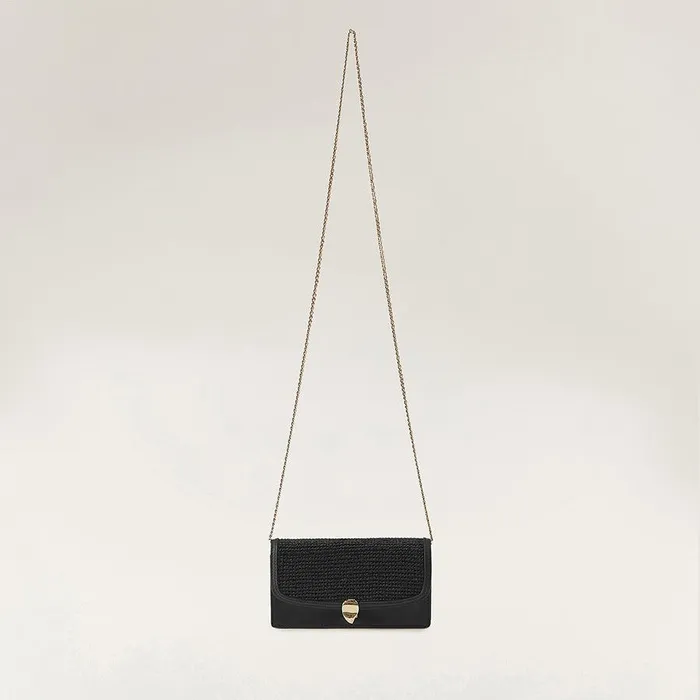 Women Helen Kaminski Cross Body Bags Adelie Raffia Wallet For Women Charcoal