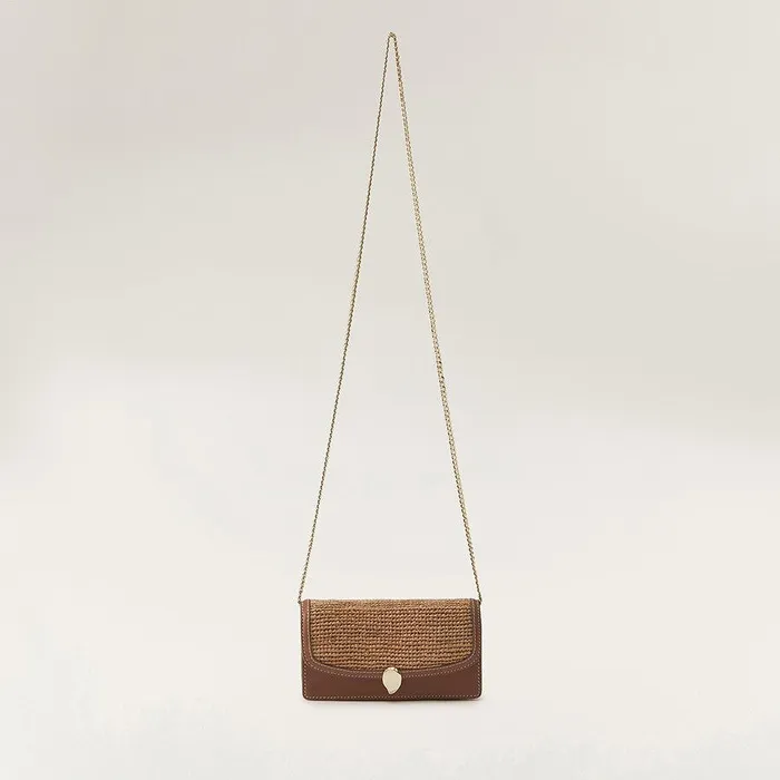 Women Helen Kaminski Mini Bags Adelie Raffia Wallet For Women In Nougat