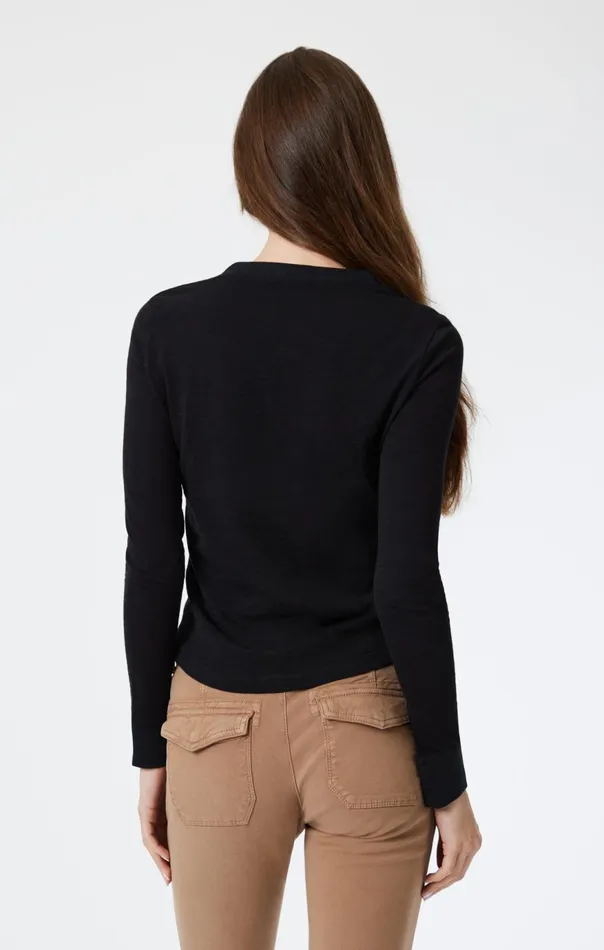 Women Henley TShirt In Black Mavi Jeans Tops and TShirts Women Henley TShirt In Black Mavi Jeans Tops and TShirts