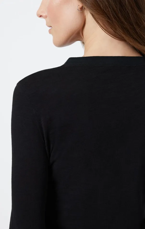 Women Henley TShirt In Black Mavi Jeans Tops and TShirts Women Henley TShirt In Black Mavi Jeans Tops and TShirts