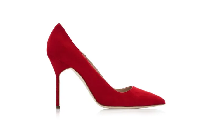 Women High Heels Manolo Blahnik BB Red Suede Pointed Toe Pumps Women High Heels Manolo Blahnik BB Red Suede Pointed Toe Pumps