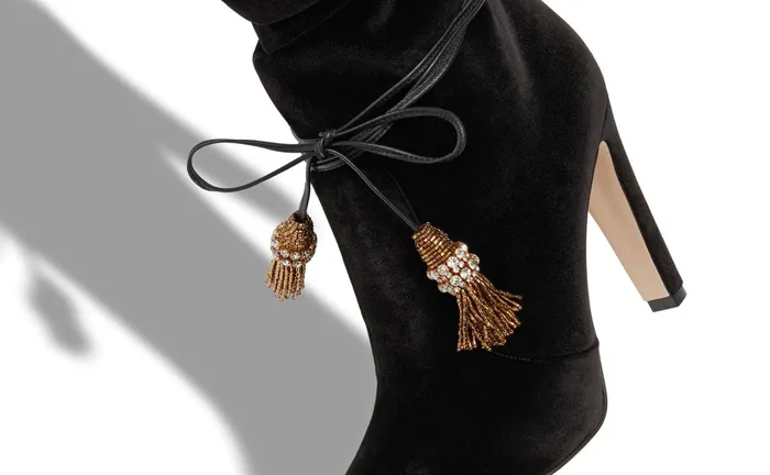 Women High Heels Manolo Blahnik CAVASHI Black Velvet Mid Calf Slouchy Boots Women High Heels Manolo Blahnik CAVASHI Black Velvet Mid Calf Slouchy Boots