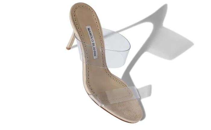 Women High Heels Manolo Blahnik SCOLTO Clear PVC SlipOn Sandals Women High Heels Manolo Blahnik SCOLTO Clear PVC SlipOn Sandals