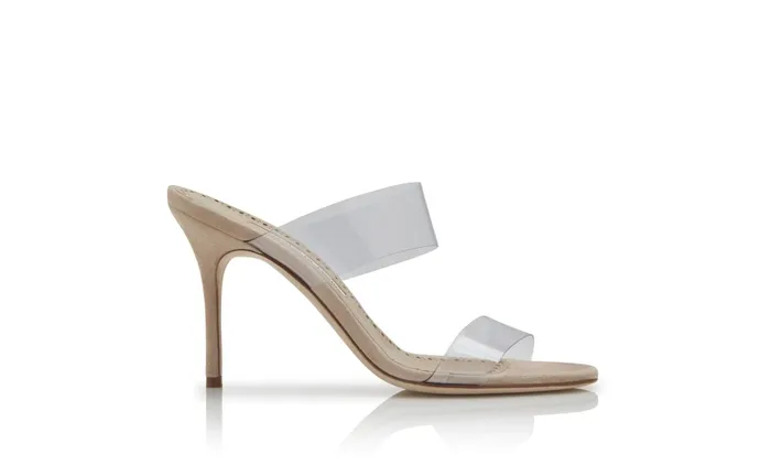 Women High Heels Manolo Blahnik SCOLTO Clear PVC SlipOn Sandals Women High Heels Manolo Blahnik SCOLTO Clear PVC SlipOn Sandals
