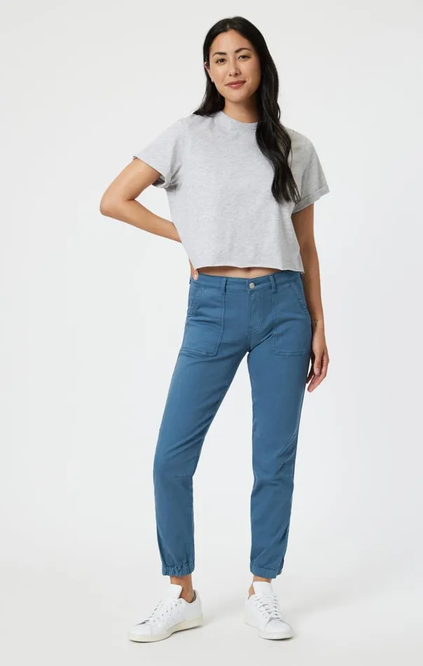 Women Ivy Slim Cargo In Oceanview Twill Mavi Jeans Pants