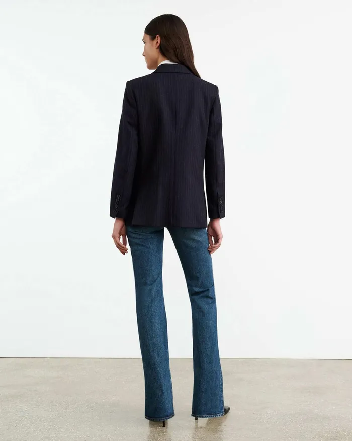 Women Jackets and Blazers Nili Lotan BRITTAN BLAZER Midnight Pinstripes