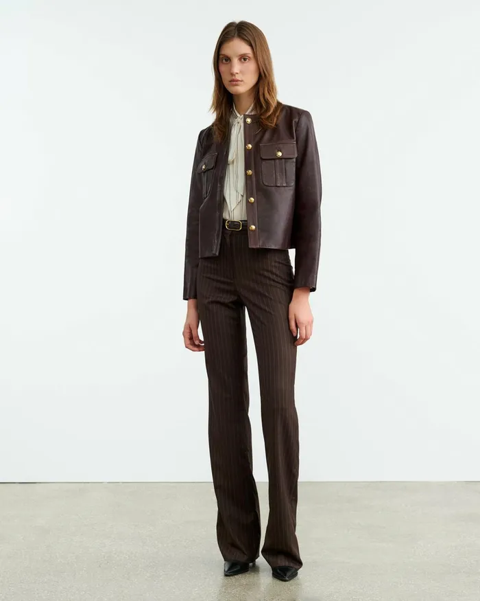 Women Jackets and Blazers Nili Lotan KITRA JACKET Brown