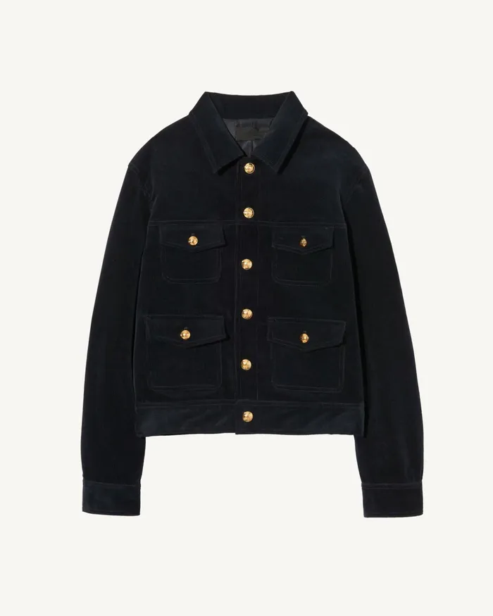 Women Jackets and Blazers Nili Lotan LIZETH CORDUROY JACKET Midnight
