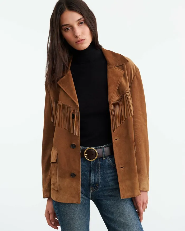 Women Jackets and Blazers Nili Lotan MAELLE SUEDE JACKET Martora