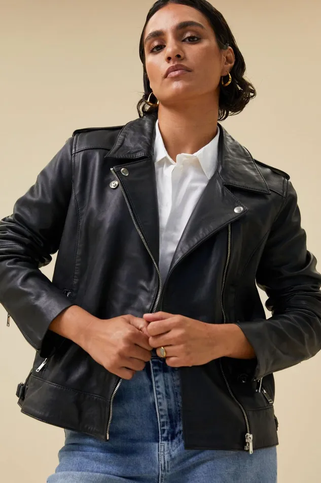 Women Jackets Bybar Biker Jacket Black
