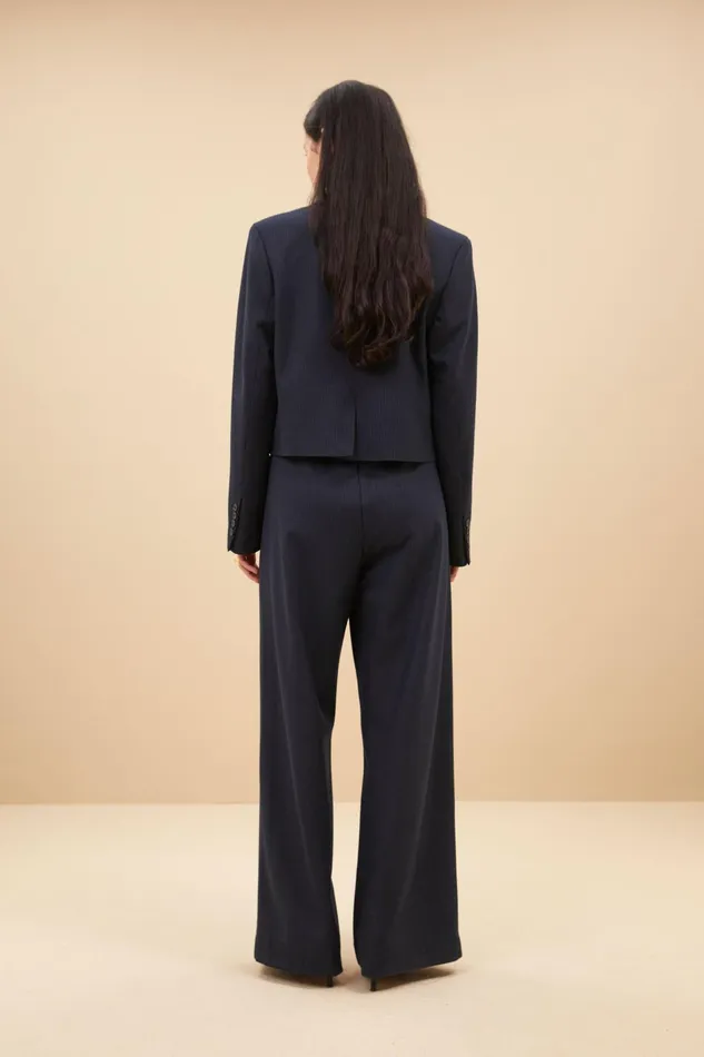 Women Jackets Bybar Jody Stripe Blazer Dark Navy