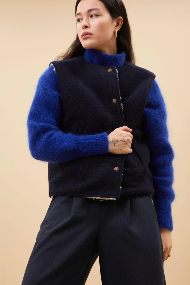 Women Jackets Bybar Joelle Woolen Jacket Midnight