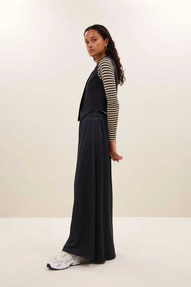 Women Jackets Bybar Lynn Pinstripe Gilet Midnight