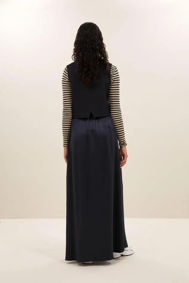 Women Jackets Bybar Lynn Pinstripe Gilet Midnight