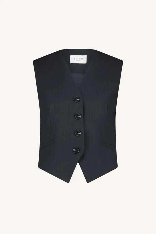 Women Jackets Bybar Lynn Pinstripe Gilet Midnight