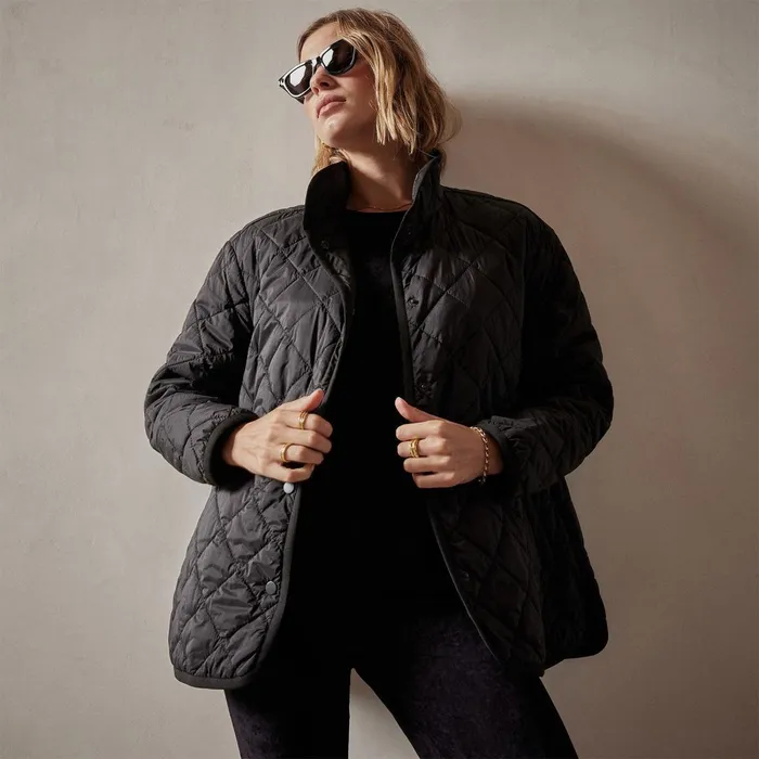 Women JacketsOuterwear James Perse Diamond Quilted Jacket Black
