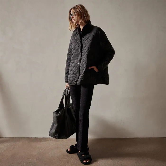 Women JacketsOuterwear James Perse Diamond Quilted Jacket Black