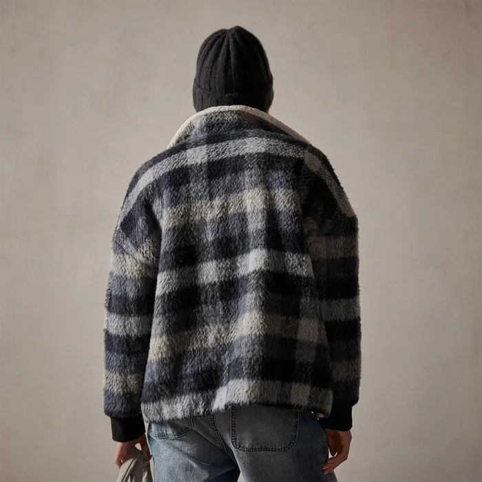 Women JacketsOuterwear James Perse Sherpa Lined Plaid Zip Jacket Breeze Plaid