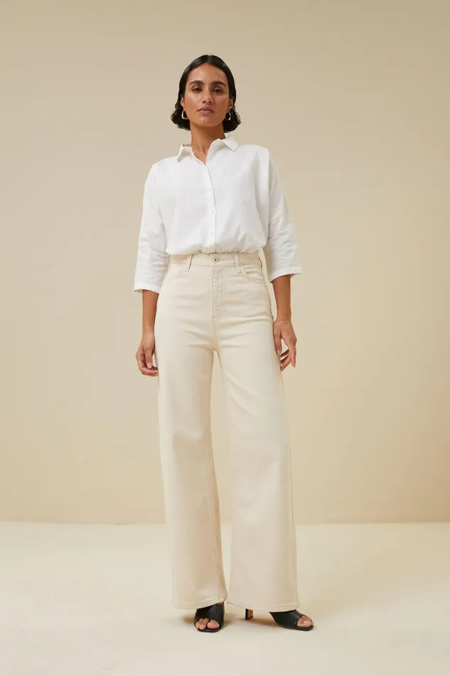 Women Jeans Bybar Lina Rw Pant Raw White