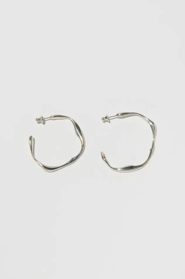 Women Jewellery Lee Mathews Faris Onda Hoops Medium Silver