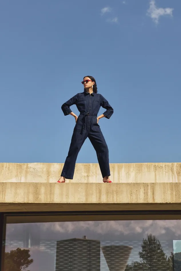 Women Jumpsuits Bybar Louise Denim Suit Dark Denim