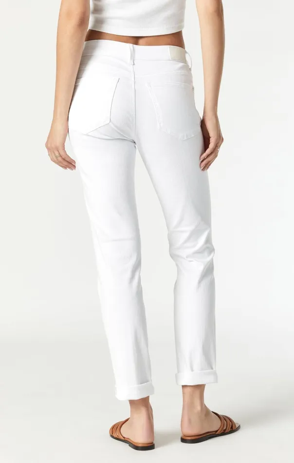 Women Kathleen Slim Boyfriend In White Feather Blue Mavi Jeans Denim Women Kathleen Slim Boyfriend In White Feather Blue Mavi Jeans Denim