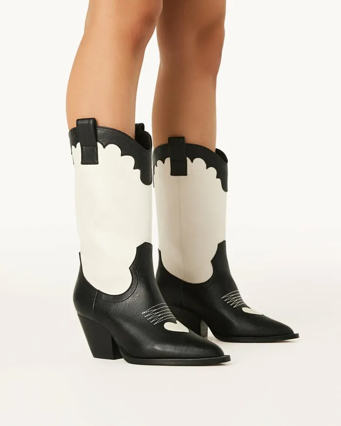 Women Knee High Boots Billini ADALINE 8211 BLACKIVORY