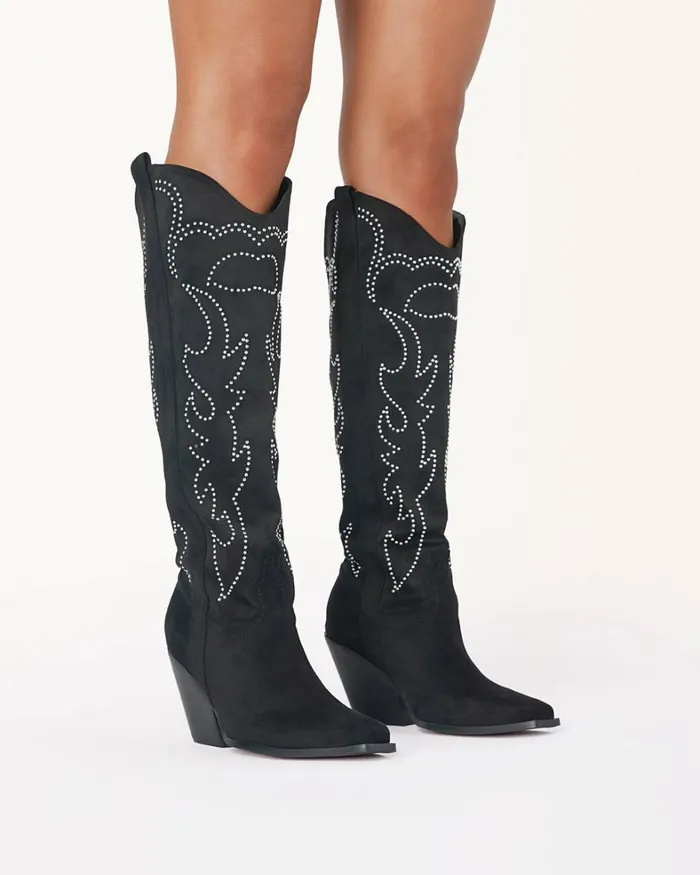 Women Knee High Boots Billini CELARA 8211 BLACK SUEDE 8211 Boots 8211 BILLINI USA