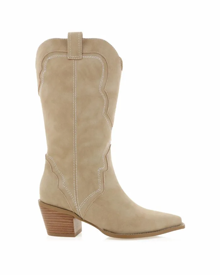Women Knee High Boots Billini DARIEL 8211 TAUPE NUBUCK