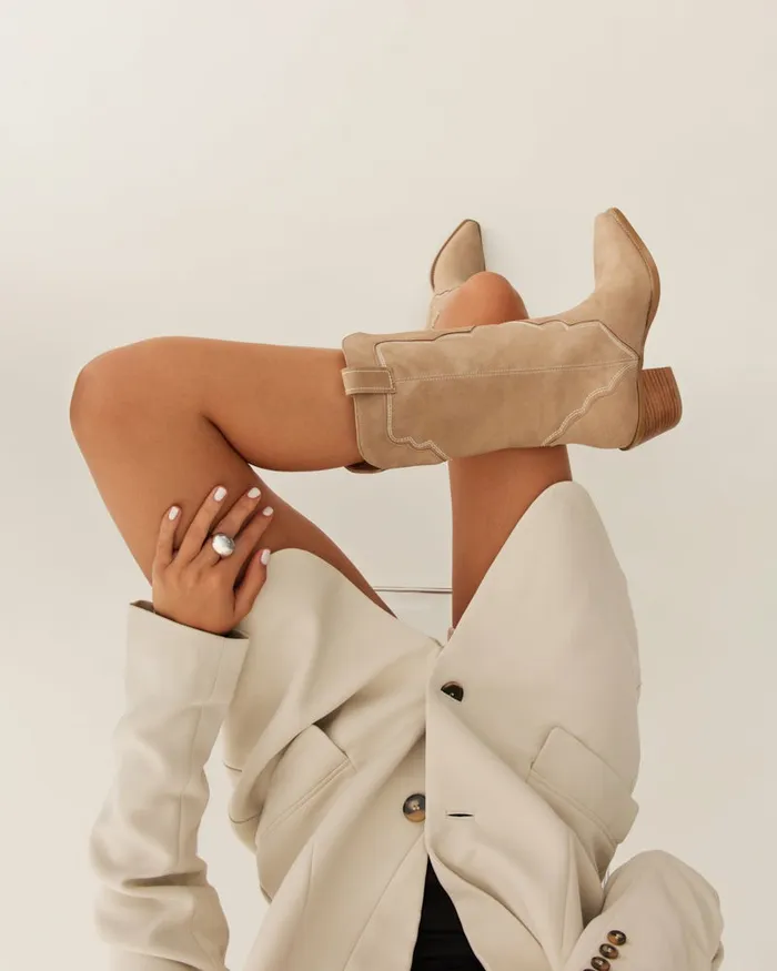 Women Knee High Boots Billini DARIEL 8211 TAUPE NUBUCK