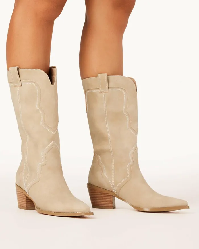 Women Knee High Boots Billini DARIEL 8211 TAUPE NUBUCK
