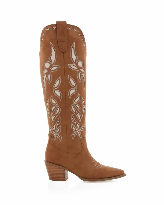 Women Knee High Boots Billini DELLA 8211 DARK TAN SUEDE