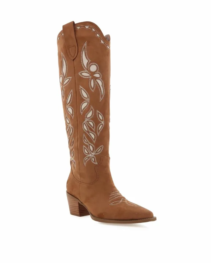 Women Knee High Boots Billini DELLA 8211 DARK TAN SUEDE