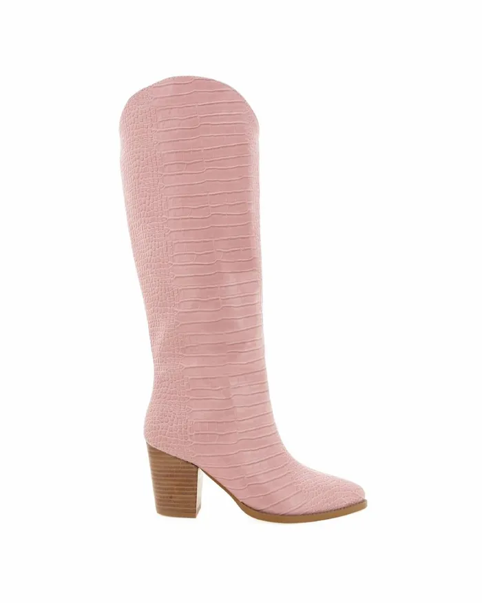Women Knee High Boots Billini FERREIRA 8211 FONDANT CROC