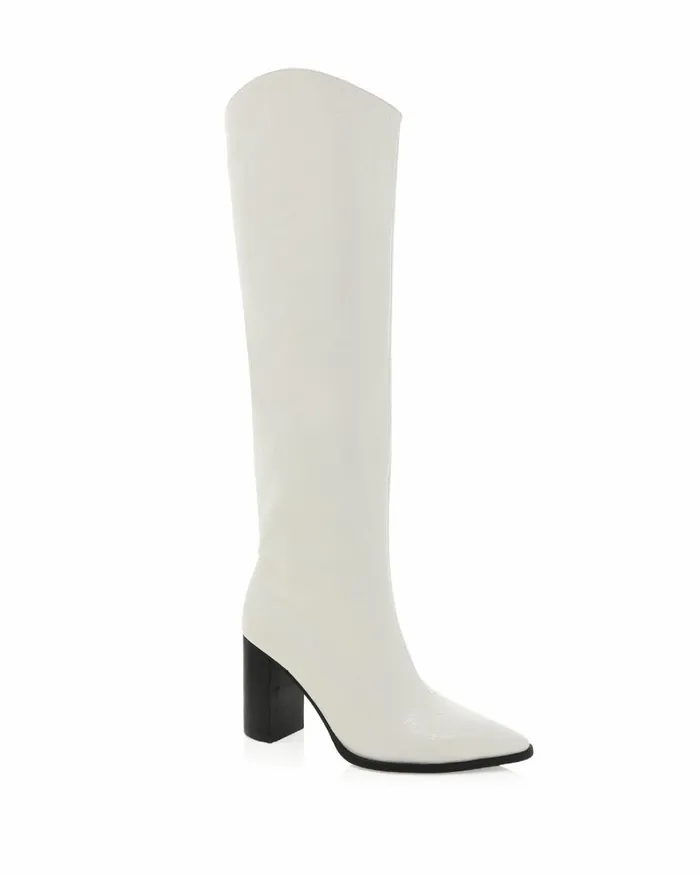 Women Knee High Boots Billini GABRIEL 8211 WHITE CROCBLACK