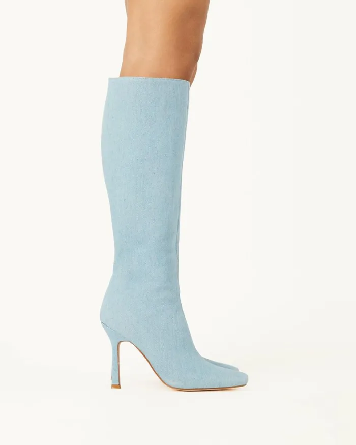 Women Knee High Boots Billini LAINEY 8211 BLUE DENIM