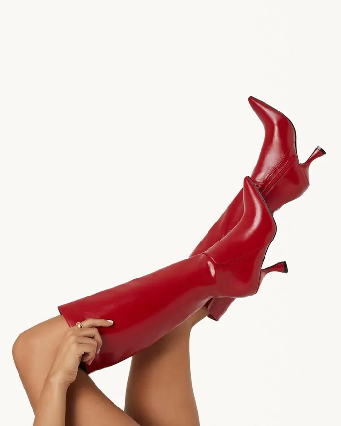 Women Knee High Boots Billini MARGARET 8211 CRIMSON